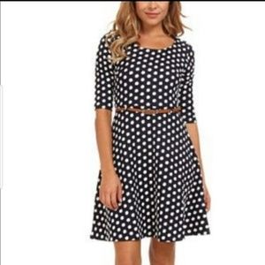 FLASH SALE Modcloth Yumi polka dot flare dress